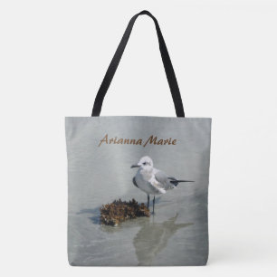 Bolso De Tela Gaviota y alga marina personalizadas