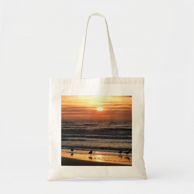 Bolso De Tela Gaviotas en la puesta del sol (Frente)