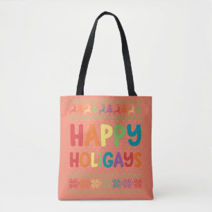 Bolso De Tela Gay Christmas Funny LGBT Happy Holigays Rainbow