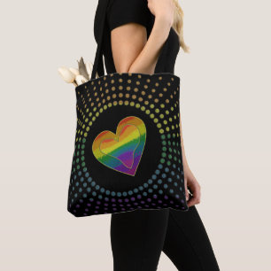 Bolso De Tela Gay LGBTQ Orgullo Mes Amo Puntos del Corazón Arcoi