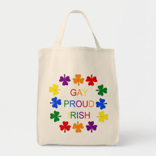Bolso De Tela Gay Proud Irlandés LGBT Rainbow Shamrock
