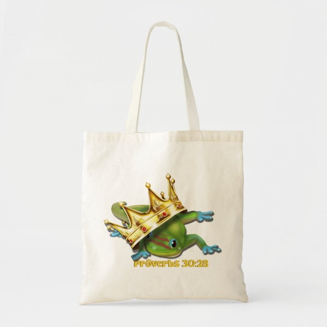 Bolso De Tela Gecko con corona - Proverbios (Frente)