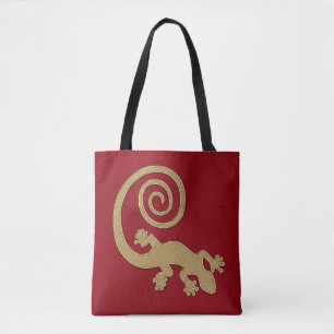 Bolso De Tela Gecko dorado con cola espiral