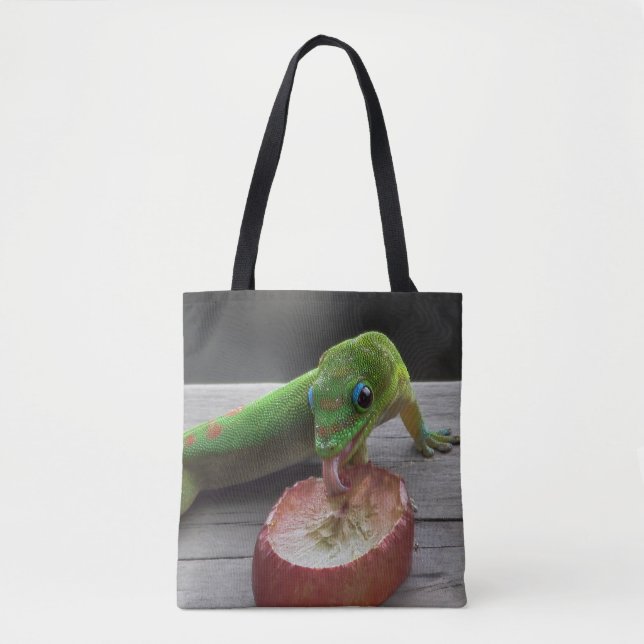 Bolso De Tela Gecko que come las uvas (Anverso)