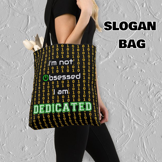 Bolso De Tela Geek de impresión de código binario dedicado (Subido por el creador)