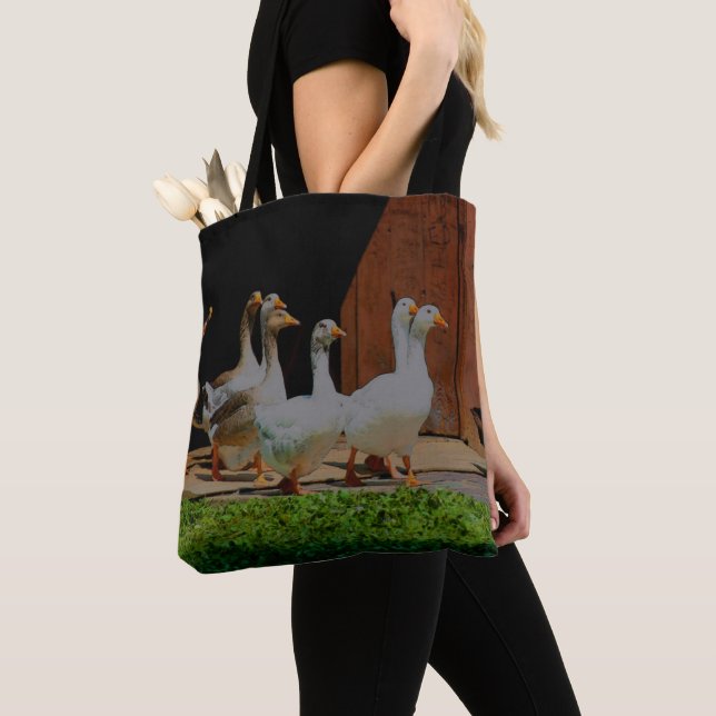 Bolso De Tela Geese En La Marcha De Arte Animal (Detalle)