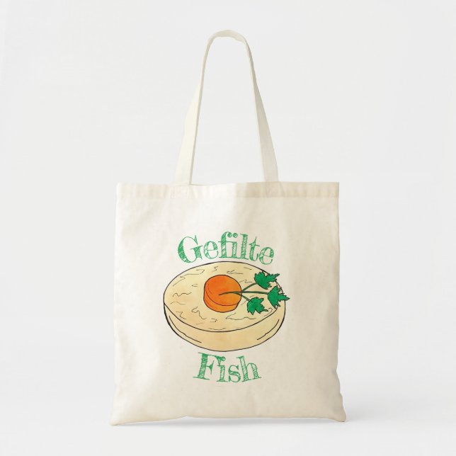 Bolso De Tela Gefilte Fish Jewish Holidays Shabbat Passover Food (Frente)