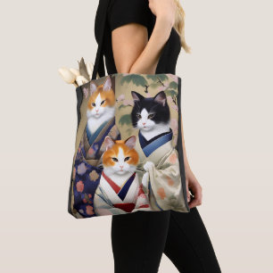 Bolso De Tela Geisha Cats