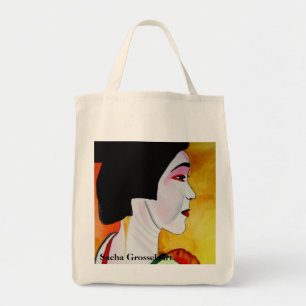 Bolso De Tela Geisha japonesa con kimono verde arte original