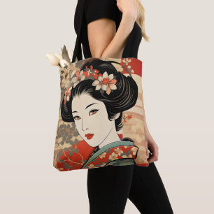 Bolso De Tela Geisha Tradicional Ukiyo-e