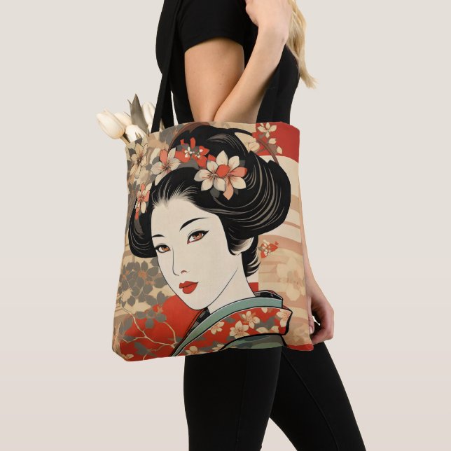 Bolso De Tela Geisha Tradicional Ukiyo-e (Detalle)