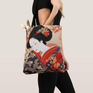 Bolso De Tela Geisha Ukiyo-e Arte japonés