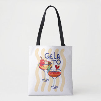 Bolso De Tela 🍦 GELA TO – Gráfico Retro de Helado