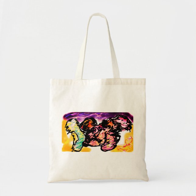 Bolso De Tela Gema de ajolote rosa (Frente)