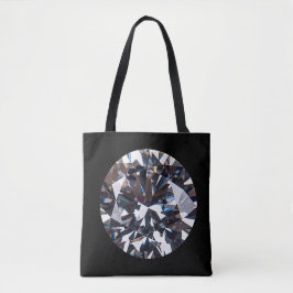 Bolso De Tela Gema de diamante elegante con facetas