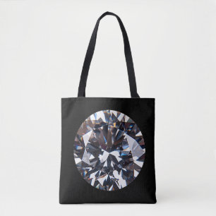 Bolso De Tela Gema de diamante elegante con facetas