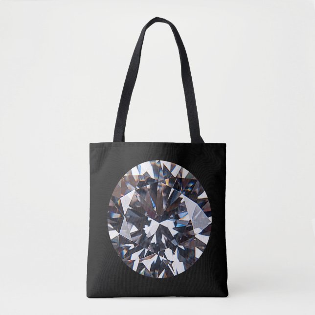 Bolso De Tela Gema de diamante elegante con facetas (Anverso)