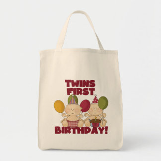 Bolso De Tela Gemelos 1er cumpleaños - Camisetas y regalos para