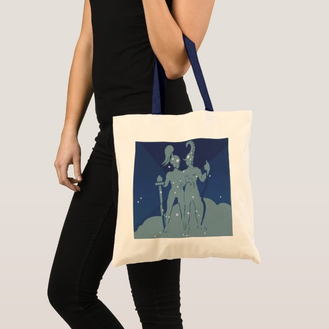 Bolso De Tela Gemini Constelación Twin Constellation Astrología  (Anverso (producto))