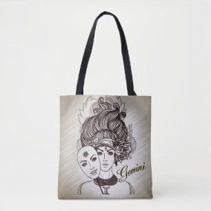 Bolso De Tela Gemini Masked Lady Zodiac