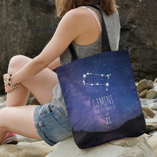Bolso De Tela Gemini   Personalized Zodiac Constellation