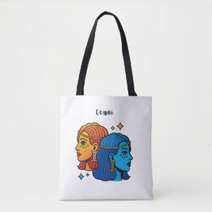 Bolso De Tela Gemini Signo Zodiacal Pop Art - Gemelos Celestiale