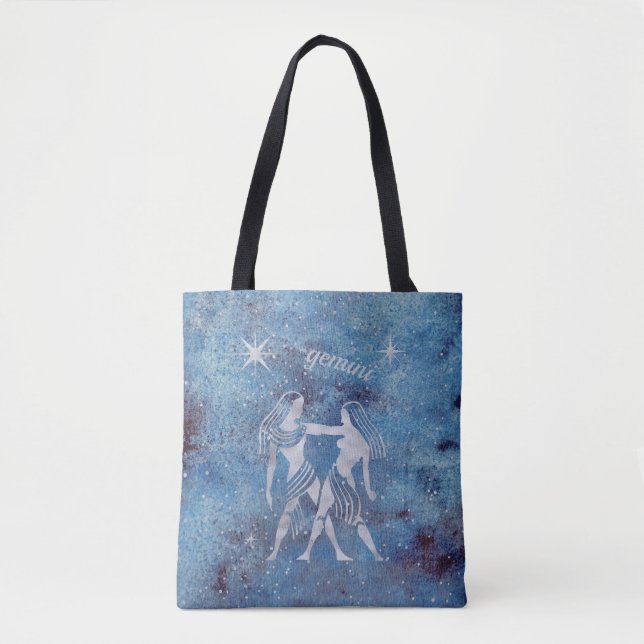 Bolso De Tela Gemini Zodiac Rótulo Tote Bag (Anverso)