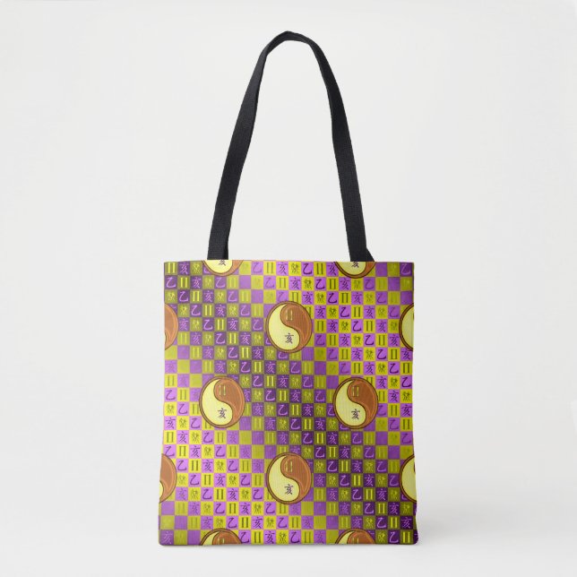 Bolso De Tela Géminis y Jabalí de Madera (Anverso)