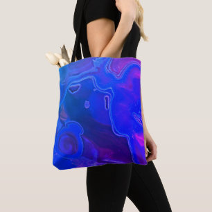 Bolso De Tela Gemstone Photo Bright Blue Neon Resumen Gem