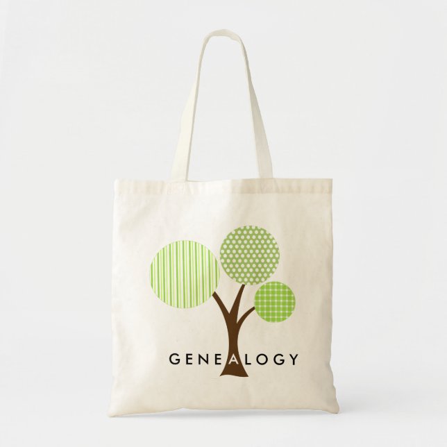 Bolso De Tela Genealogía Whimsical Pattered Family Tree Gift (Frente)