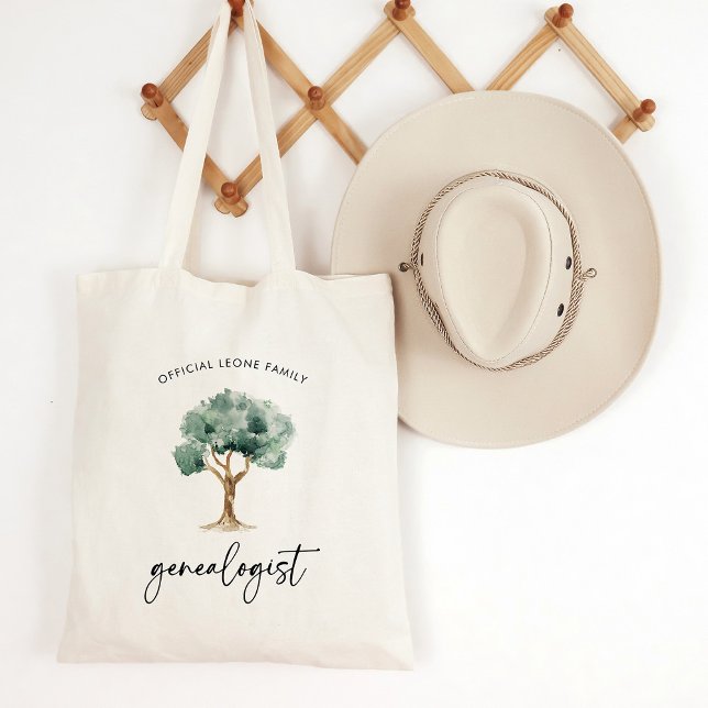 Bolso De Tela Genealógico oficial familiar con árbol | Elegante (A simple and stylish tote for the genealogist in your family)