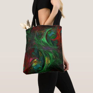 Bolso De Tela Génesis Arte abstracto verde
