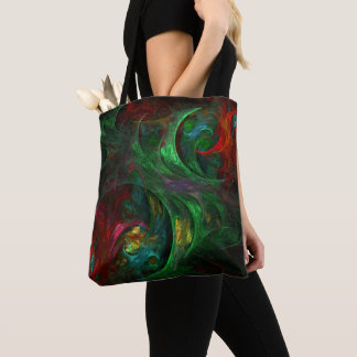 Bolso De Tela Génesis Arte abstracto verde