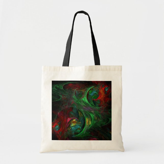 Bolso De Tela Génesis Green Abstract Art Tote Bag (Frente)