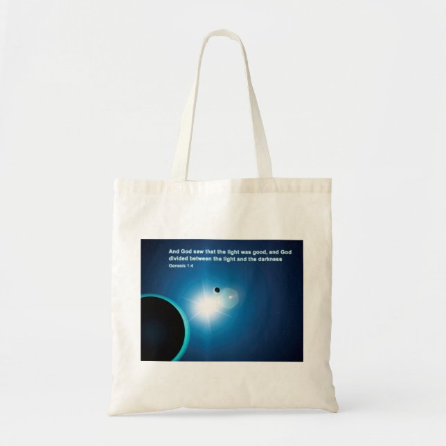 Bolso De Tela Génesis - Luz Y Oscuridad (Frente)
