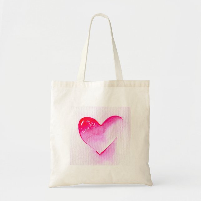 Bolso De Tela Gente de corazón rosado me quiere (Frente)