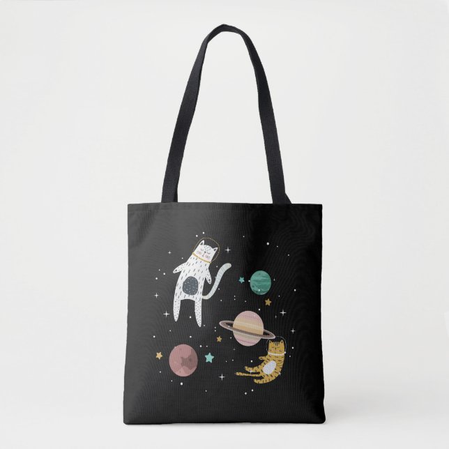 Bolso De Tela Gente espacial y planeta (Anverso)