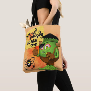 Bolso De Tela 'Gente normal me asusta' Humorístico Frankenstein