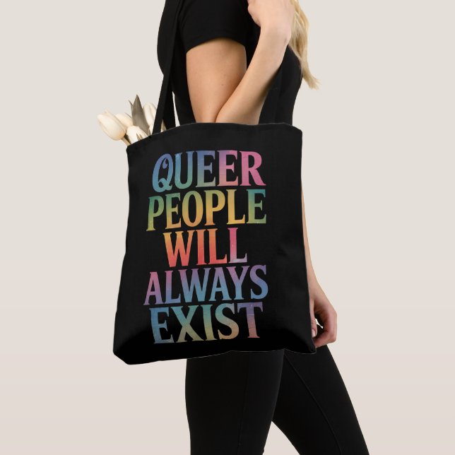 Bolso De Tela Gente queer siempre existirá aliado Orgullo LGBTQI (Detalle)