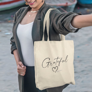 Bolso De Tela Gentil Corazón Su Nombre Guión De Tinta Mínima
