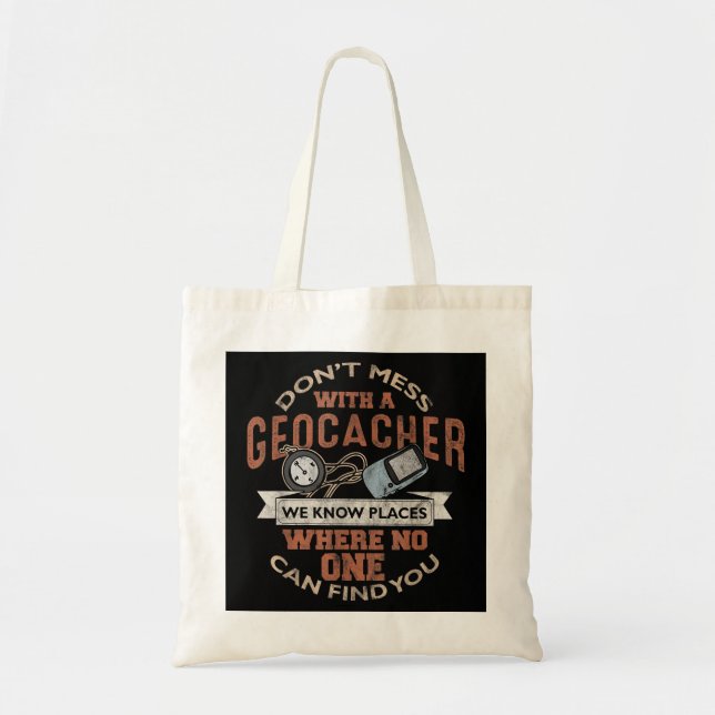 Bolso De Tela Geocache Geocaching Treasure Hunt Bots Hombres (Frente)
