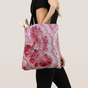 Bolso De Tela Geode de cristales rosados