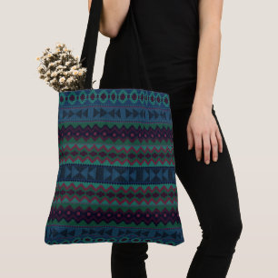 Bolso De Tela Geometría azteca - multicolor