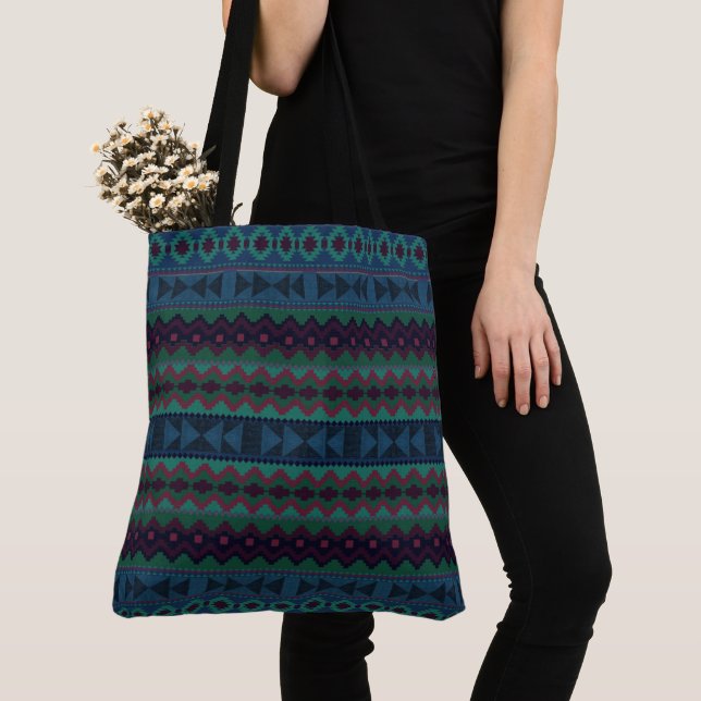 Bolso De Tela Geometría azteca - multicolor (Detalle)