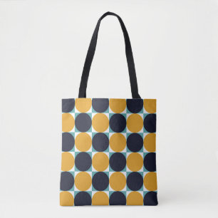 Bolso De Tela Geometría de color vintage: patrón de círculo.