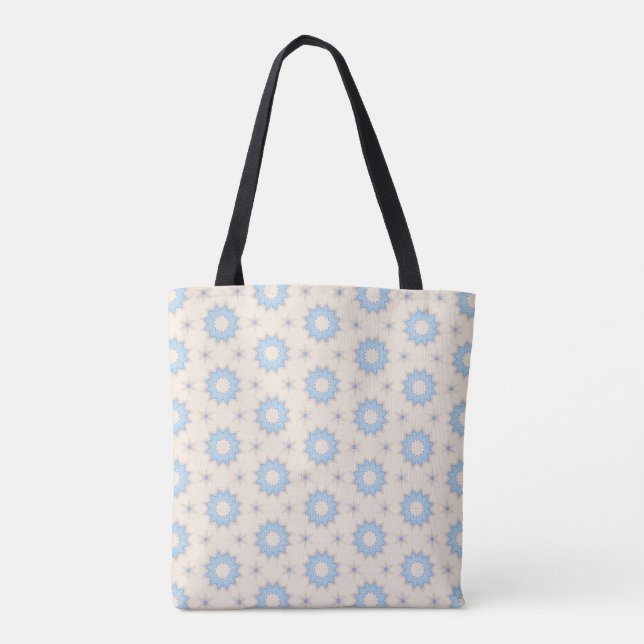 Bolso De Tela Geometría de Estrella Explosiva Azul (Reverso)