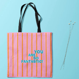 Bolso De Tela Geometric, Orange-Pink, Appreciative Message