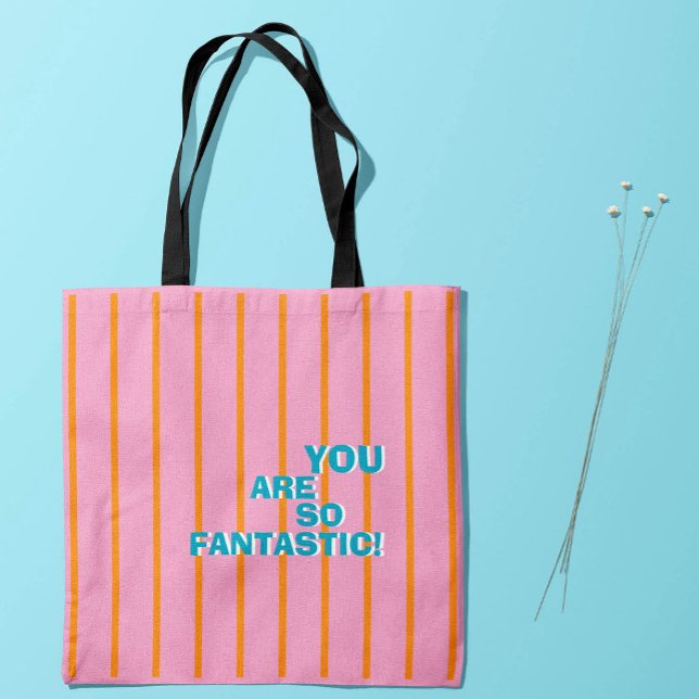 Bolso De Tela Geometric, Orange-Pink, Appreciative Message (Subido por el creador)
