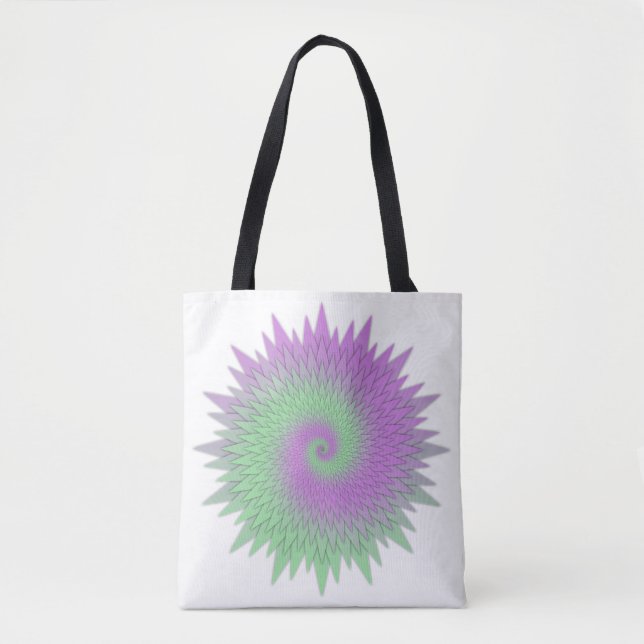 Bolso De Tela Geometric Purple and Green (Anverso)