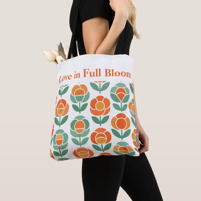 Bolso De Tela Geometric Rose Love - Love in full bloom (Detalle)